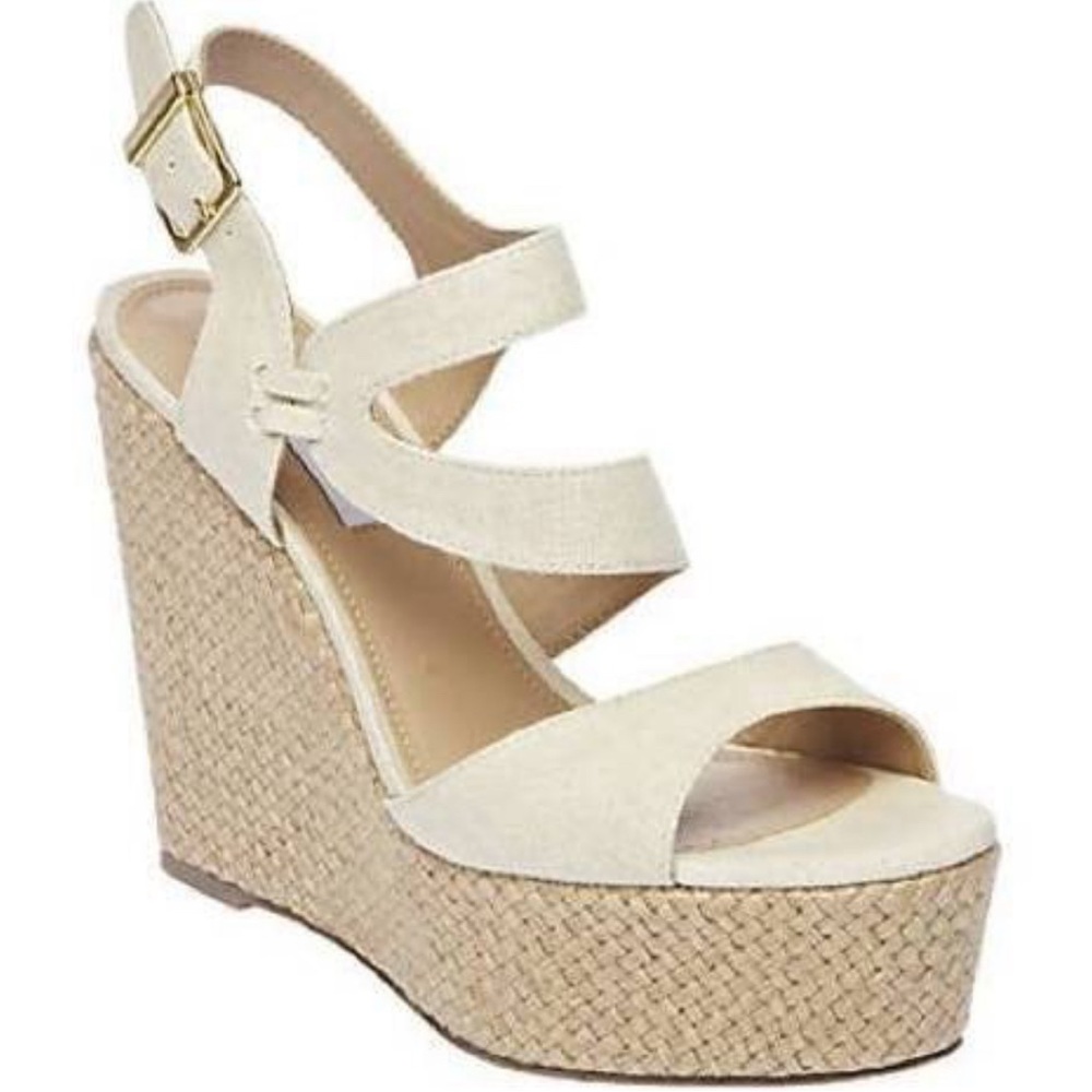 Steve Madden Cream Wedge Sandals